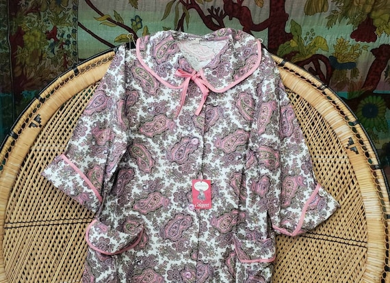 60s Paisley Pink Robe By Corduray By Coleport Wit… - image 2