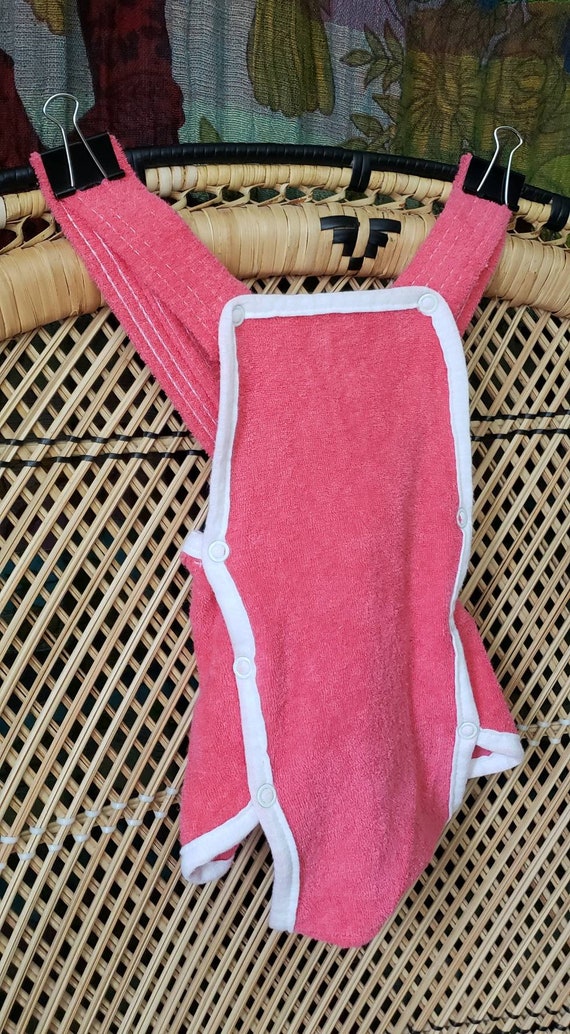 80s Pink Terry Cloth Romper, 6-9M - image 4