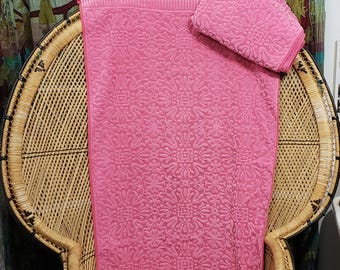Vintage Pink Bath Towel Set Of 2 By Montgomery Ward Style House