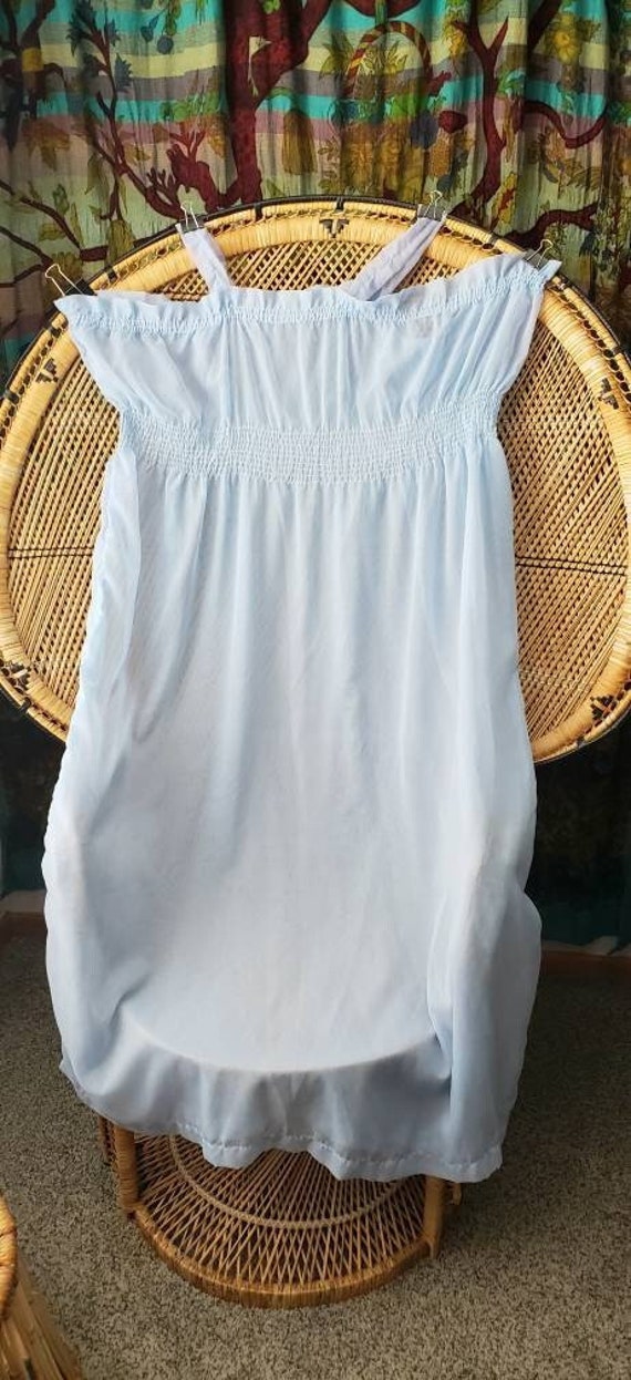 AS IS Vintage Volup Sheer Blue Nightgown, 54 - image 1