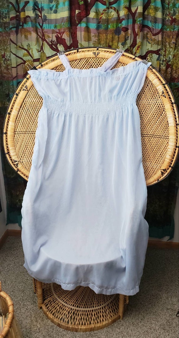 AS IS Vintage Volup Sheer Blue Nightgown, 54 - image 3