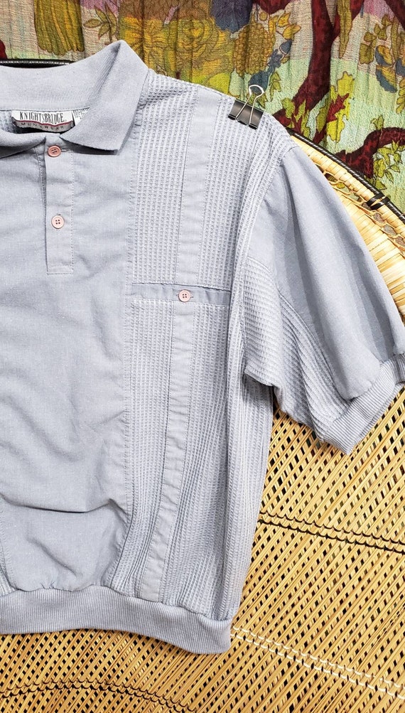 90s Gray Polo Shirt By Knightsbridge Menswear, LG - image 6