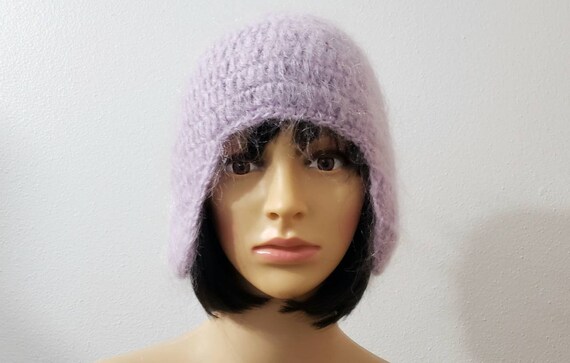 JACQUELINE LAMONT New York Vintage Granny Chic Knit‎ Cream Blue Ear Muff Hat O/S Vintage | Accessories | Vintage 5s 60s Glenover Henry  main image 4