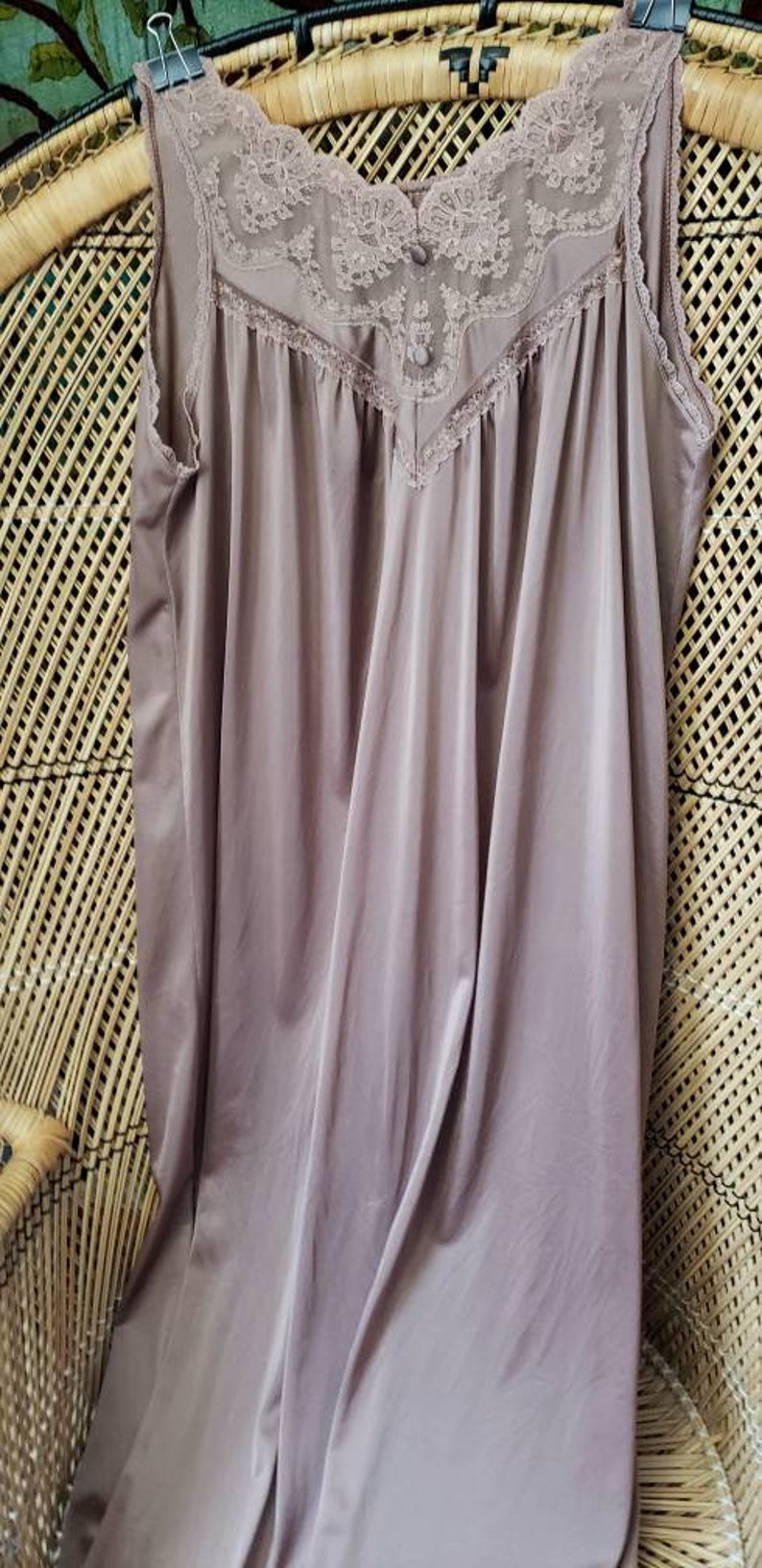 AS IS 70s Brown Nightgown Vintage Brown Lace Nightgown | Etsy