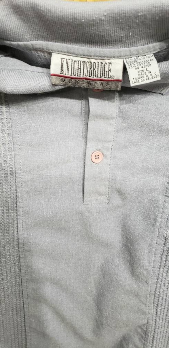 90s Gray Polo Shirt By Knightsbridge Menswear, LG - image 7