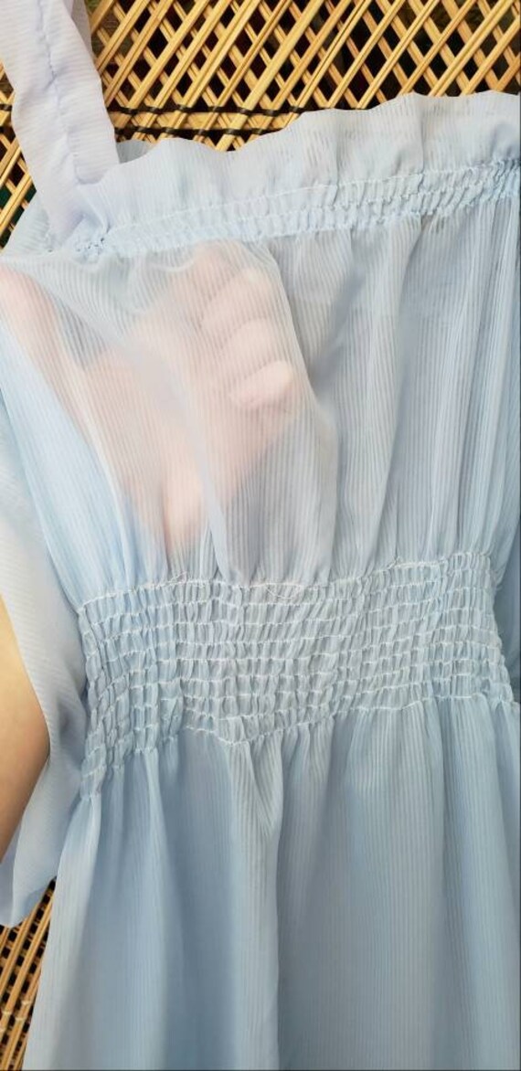 AS IS Vintage Volup Sheer Blue Nightgown, 54 - image 6