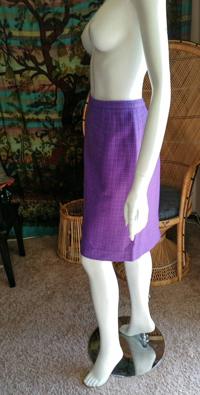 Purple Wool Blend Pencil Skirt Purple Skirt CLEARANCE 60s Purple Pencil Skirt Vintage Skirt SM Handmade Vintage Pencil Skirt