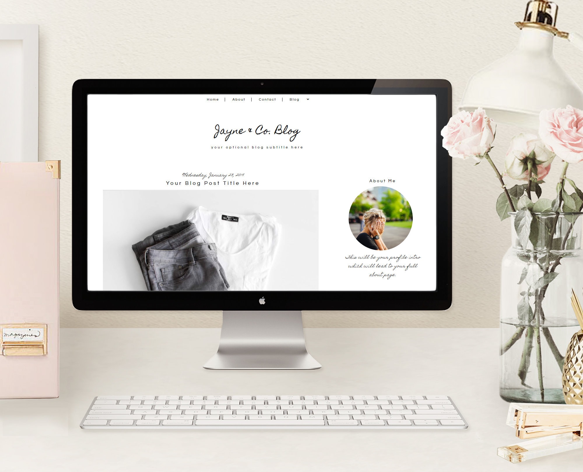 Blogger Template Black and White Blog Template Mobile Responsive