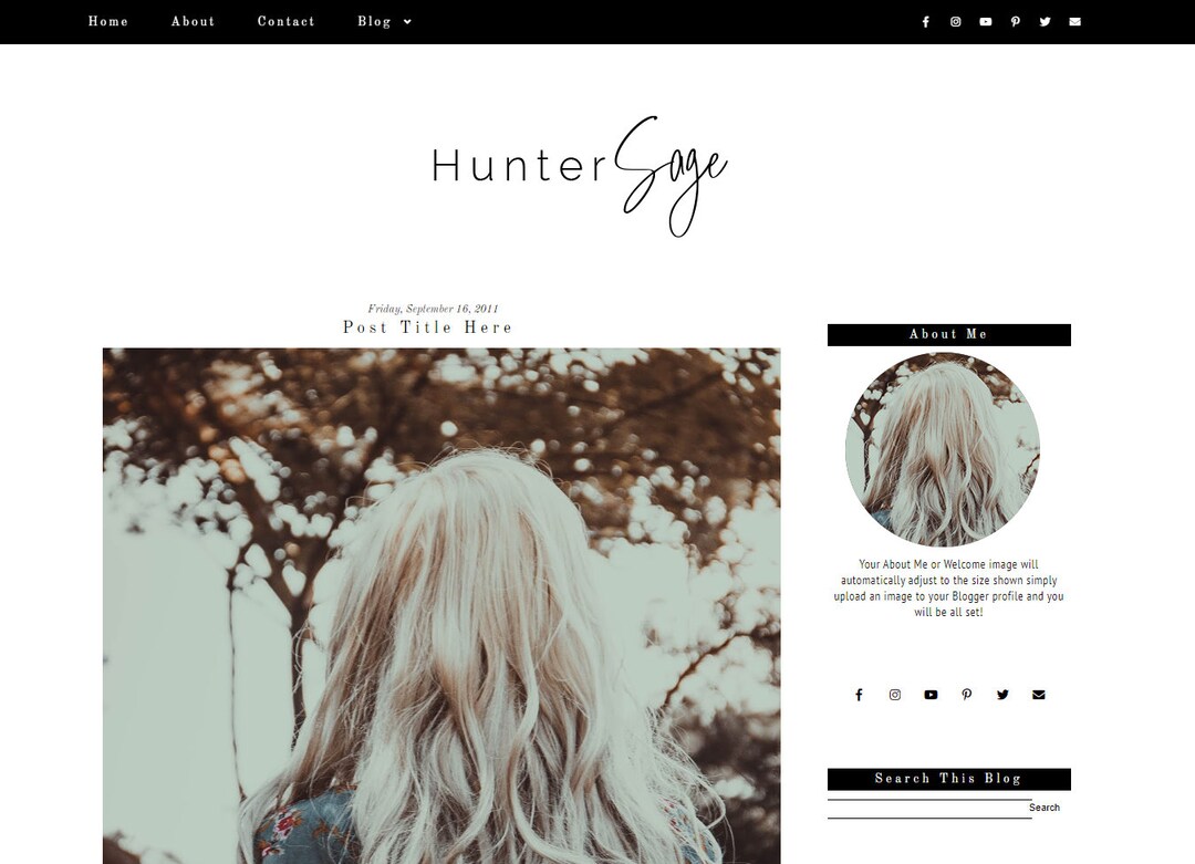 Black and White Blogger Theme Blog Template Mobile Responsive Blogger