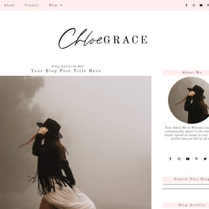 Rosa Blogger Theme - Feminine Blogger Template - Mobile Responsive Blogger Template - Einfache Blogger Template - Instant Download