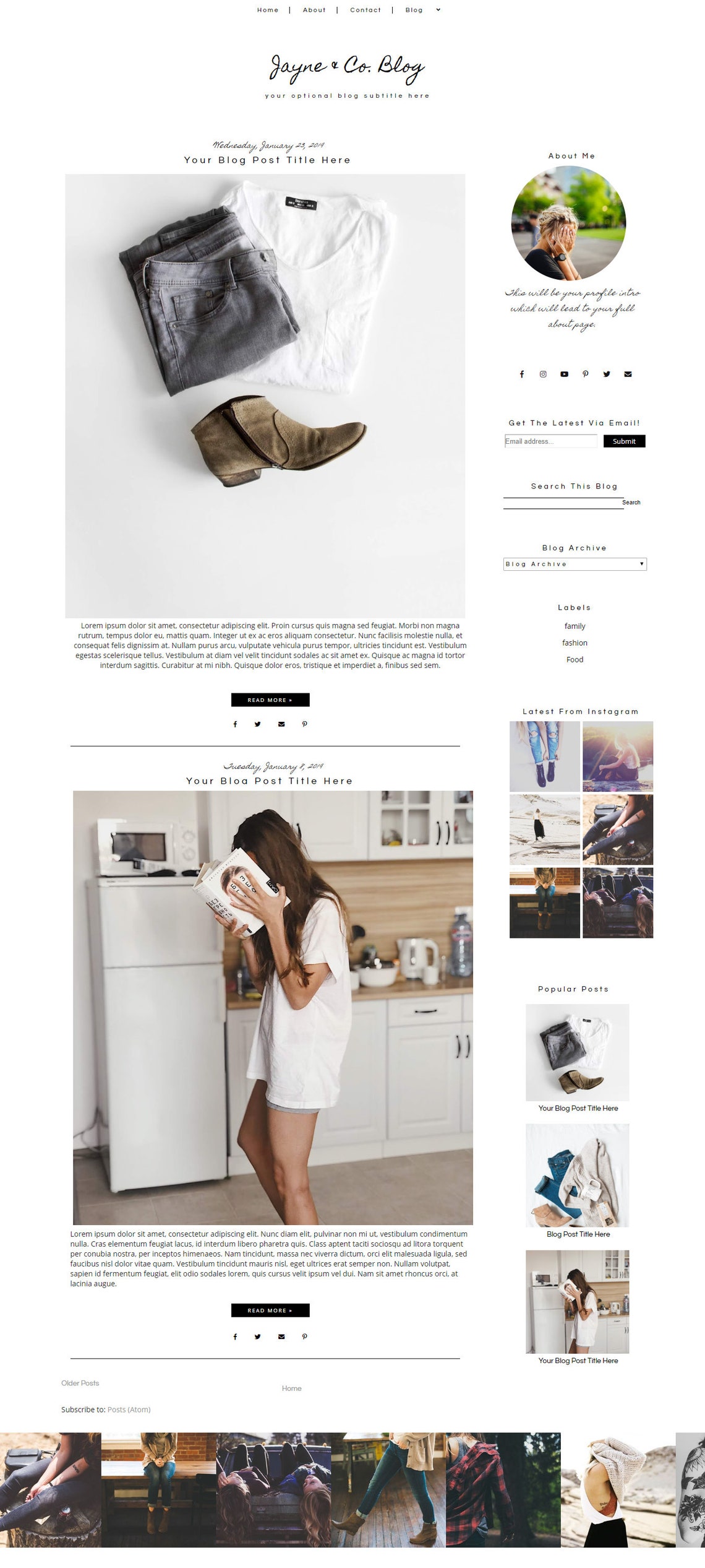 Blogger Template Black and White Blog Template Mobile Responsive