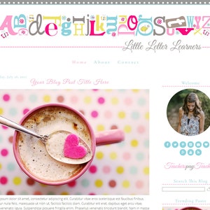 Blogger Template for Teachers - Classroom Blog Design - Elementary Teacher Blog Template
