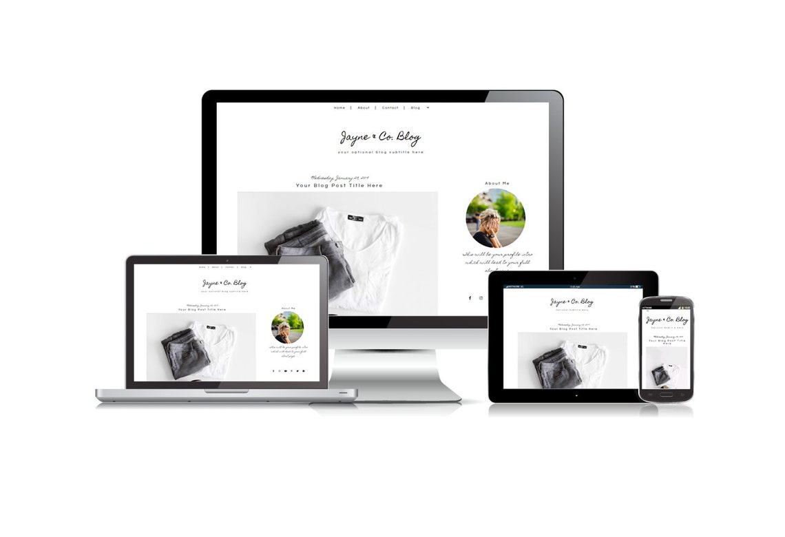 Blogger Template Black and White Blog Template Mobile Responsive