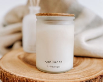 Lifetherapy GROUNDED Scented Soy Candle | Hand Poured Luxury Candle
