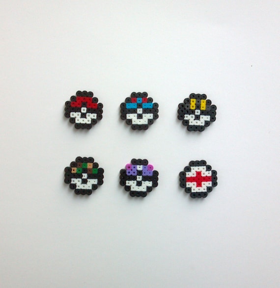 Pokeball Bow Perler Bead Pattern, Bead Sprites