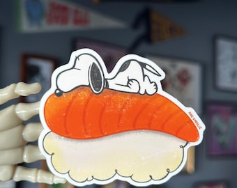 Sushi Peanut Dog Matte Vinyl Sticker
