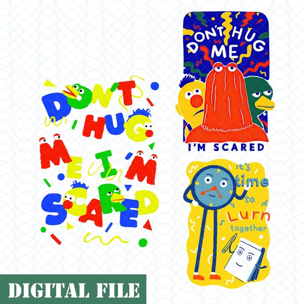 Don't hug me im scared Duck Png Instant Download, Red Guy, and Yellow Guy PNG