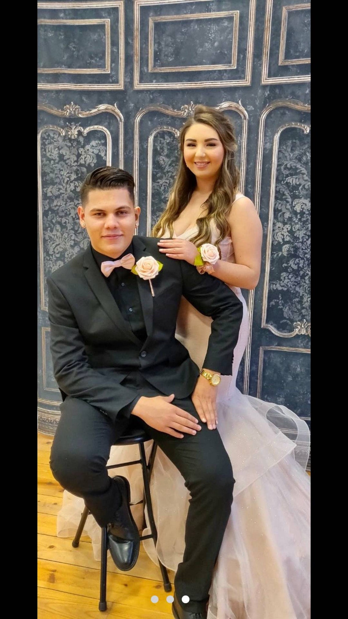 Blush rose and rose gold corsage set rose gold