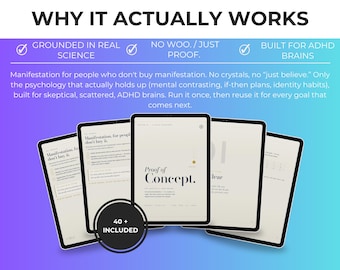Manifestation Journal for Skeptics & ADHD | Printable Workbook | Evidence-Based Goal Setting Habit Planner | Proof of Concept PDF