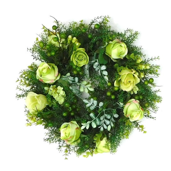 Greenery Wreath, Rose Wreath, Everyday Wreath, All Season Wreath, Kitchen Wreath, Bedroom Wreath, Apartment Wreath, Small Space Wreath
