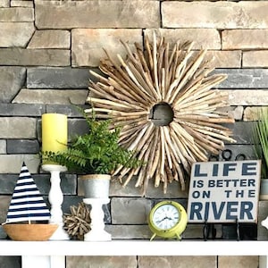Nautical Decor, Beach Decor, Nautical, Tropical Decor, Driftwood Art, Sunroom, Driftwood, Coastal Decor, Lake House, Rustic, Lake Life