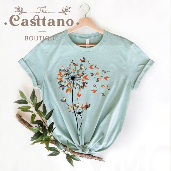 Dandelion Chicken Flower Shirt Funny 