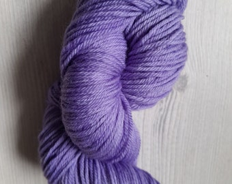 Lavender Hill Mob. 100g of DK weight hand dyed yarn in lilac
