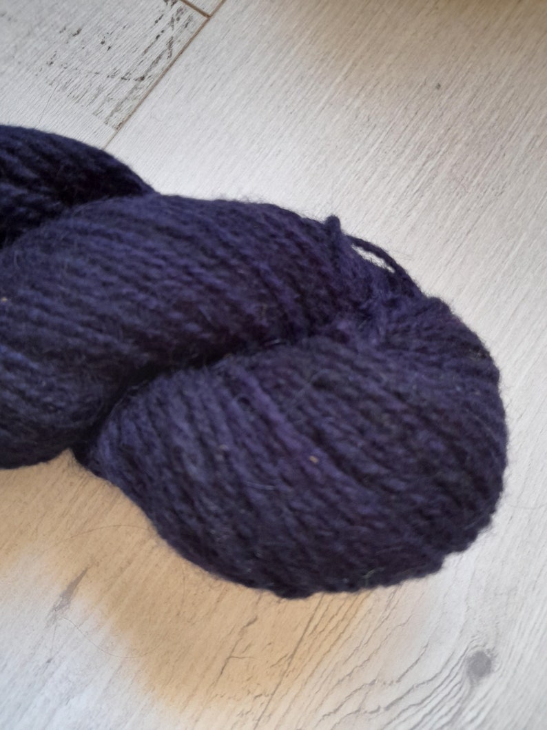 Velvet Underground. 103 grams of purple hand dyed aran weight yarn. Dyed using natural dyes image 2