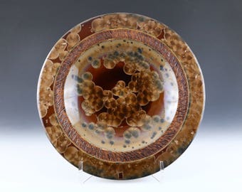 Crystalline "Tiger Eye" Chattered Plate Charger #1449