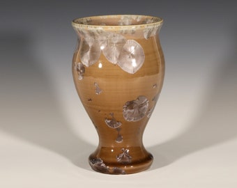 Vase violet cristallin sur havane marron #8241