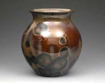 Crystalline "Tiger Eye" Moon Vase #8598