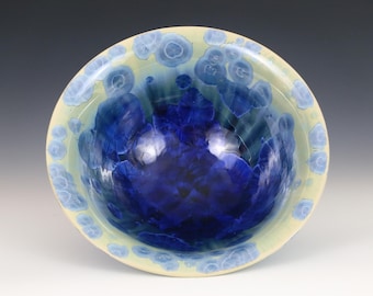 Crystalline Light Blue to Dark Blue Bowl #8508