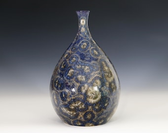 Crystalline Gold on Purple Vase #8379