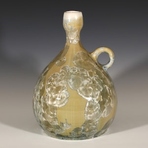 Crystalline Soft Green on Yellow Green Jug #8236