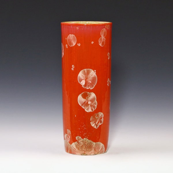 Crystalline Orange on Orange Vase #9366