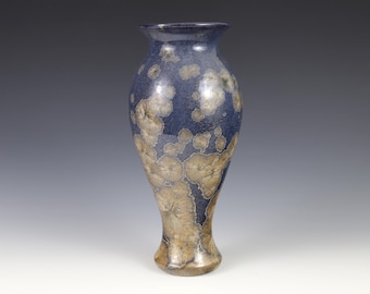 Crystalline Yellowish on Bluish Purply Vase #8303