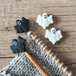 Halloween Stitch Stoppers / Ghost Stitch Stoppers / Knitting Needle Stoppers / Point Protectors / Knitting Notions / Stitch Holders