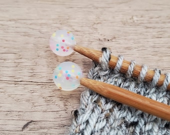 Protectores de punta de aguja Confetti / Topes de puntada / Sujetadores de puntada / Accesorios de tejido