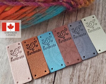 Bird Handmade Tags, Handmade Labels for Crochet and Knitting, Tags for Handmade Items, Faux Suede Labels