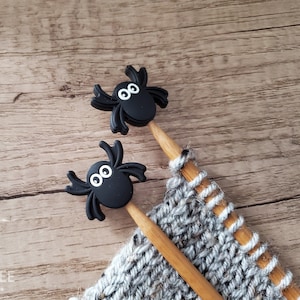 Spider Stitch Stoppers, Halloween Knitting Needle Point Protectors, Knitting Notions, Needle Stoppers, Stitch Holders