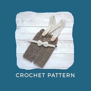 CROCHET PATTERN - Crochet newborn baby pants pattern, newborn pants and bow pattern, newborn photo prop set pattern, crochet baby pattern