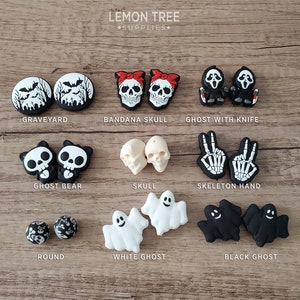 Halloween Knitting Stitch Stoppers, Point Protectors, Knitting Notions, Knitting Supplies, Pumpkin, Skull, Skeleton, Bat, Coffin