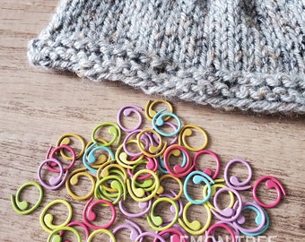 Spiral Stitch Markers for Knitting, Knitting Notions, Metal Stitch Markers, Knitting Tools, Snag Free