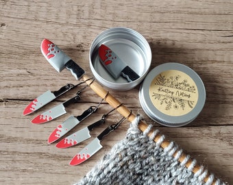 Knife Horror Halloween Knitting Needle Stitch Stoppers Fall Point Protectors Knitting Notions Knitting Supplies Knitting Tools