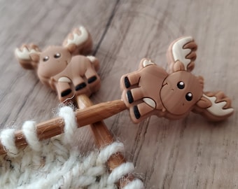 Moose Stitch Stoppers / Knitting Needle Stoppers / Point Protectors / Knitting Notions / Stitch Holders / Knitting Tools Accessories