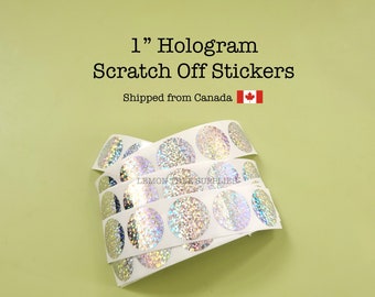 1" Hologram Scratch Off Stickers Round