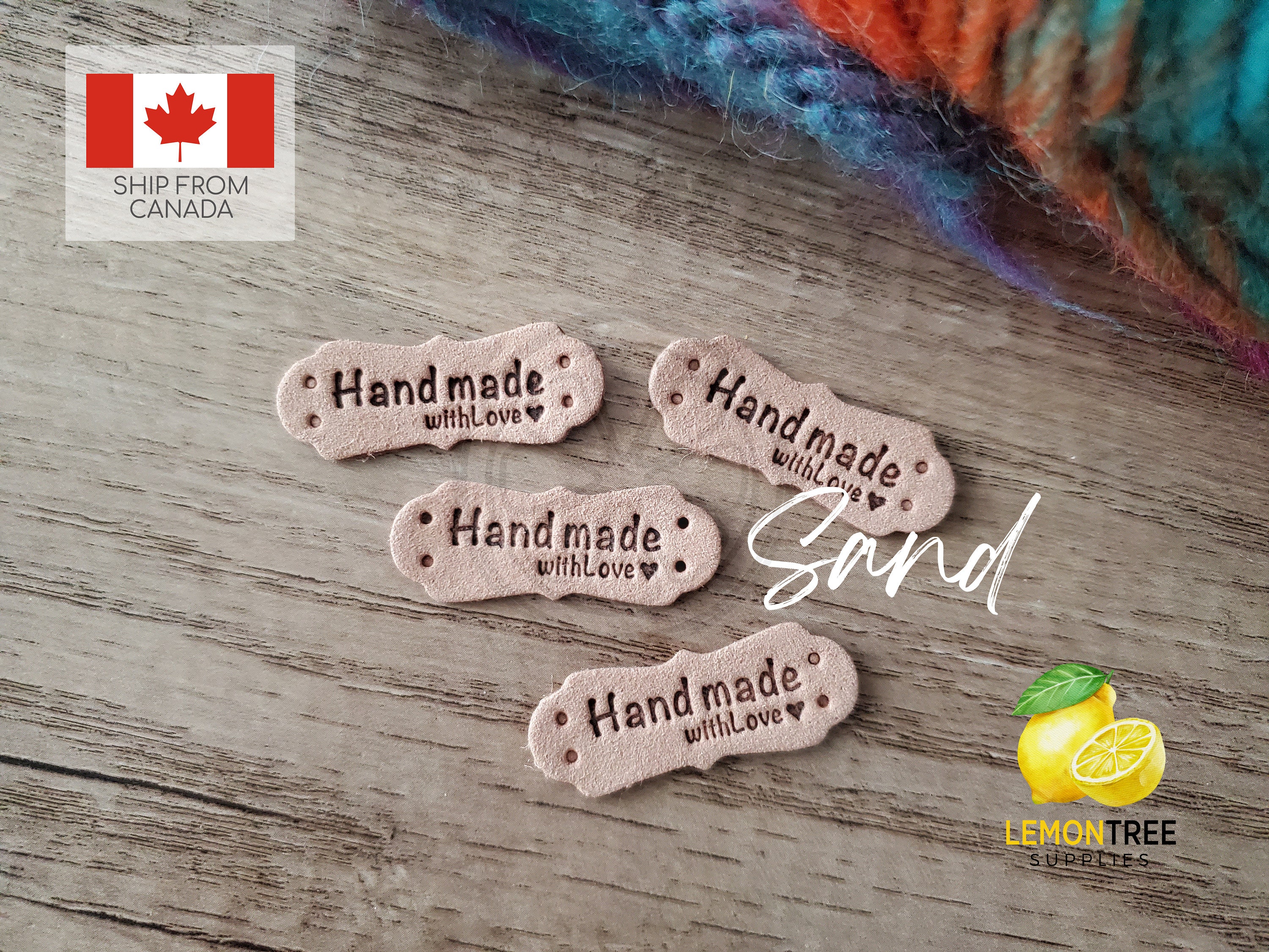 Handmade Tags for Knitting Crochet Sewing Labels, Suede, Made With Love  Tags Labels, for Hats, Blankets, Handmade Labels 