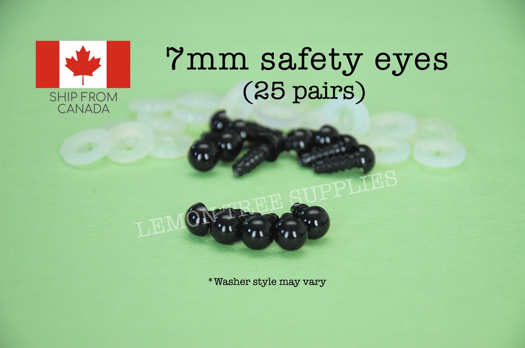 7mm Black Safety Eyes 25 Pairs Eyes for Stuffed Toys and Etsy