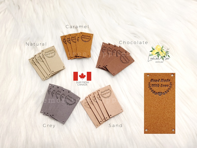 Knitting Clothing Tags Suede Handmade Labels Handmade with Love Tags for Sewing Crochet Knitting Sewing