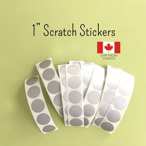Stickers à gratter|Stickers à gratter|Stickers à gratter argentés ronds 2,5 cm| Stickers à gratter argentés